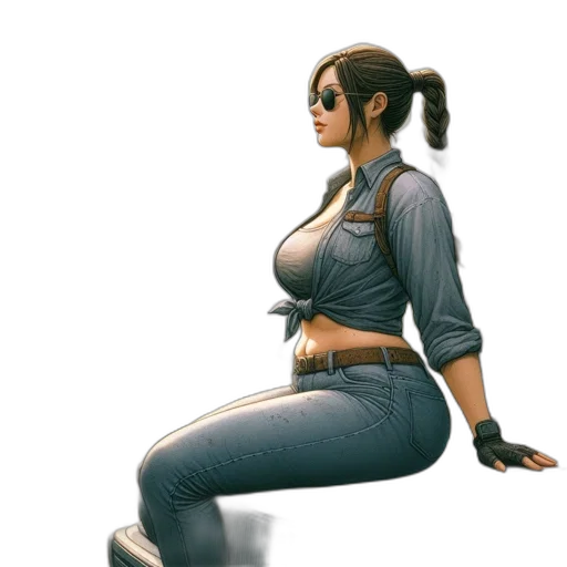 jacket, staff, concept art, 3d render transparent PNG cut-out