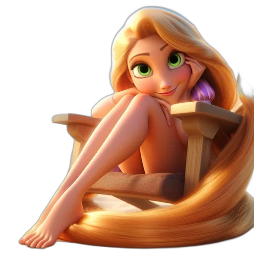 dress, hair, 3d render, concept art transparent PNG cut-out