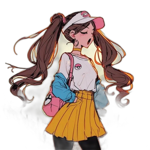 jacket, dress, hat, hair transparent PNG cut-out