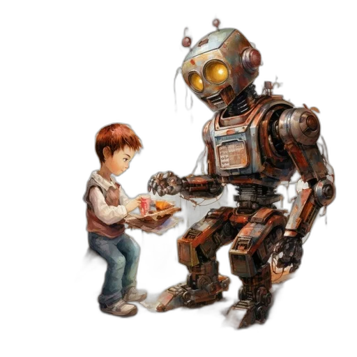 robot, weapon, concept art, pixel art transparent PNG cut-out