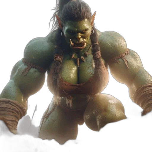 face, creature, staff, weapon transparent PNG cut-out
