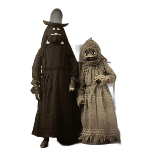 dress, hat, mask, staff transparent PNG cut-out