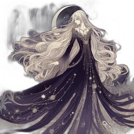 dress, hair, creature, crown transparent PNG cut-out
