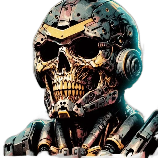 robot, mask, face, cyberpunk transparent PNG cut-out