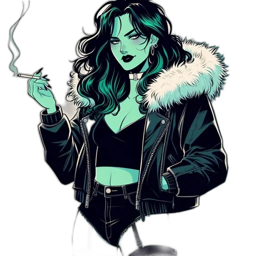 jacket, comic book art, cyberpunk, concept art transparent PNG cut-out
