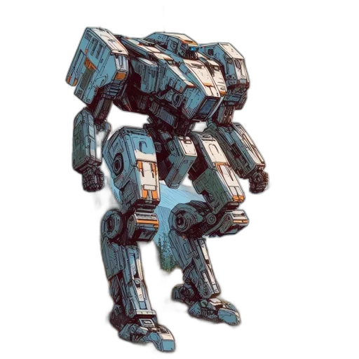 robot, weapon, concept art, 3d render transparent PNG cut-out