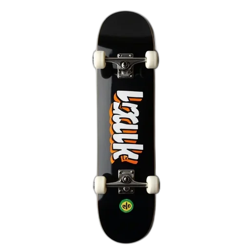 black, skateboard, white, wheels transparent PNG cut-out