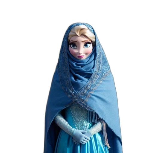 dress, crown, face, staff transparent PNG cut-out