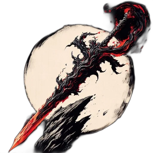 dragon, sword, staff, weapon transparent PNG cut-out