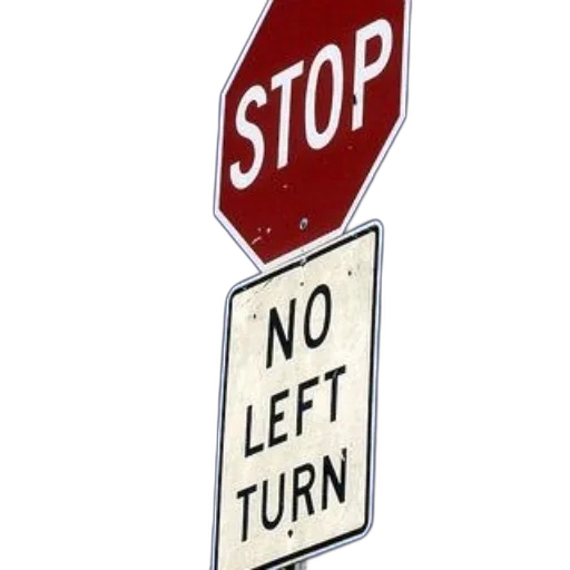 stop, sign, above, left transparent PNG cut-out