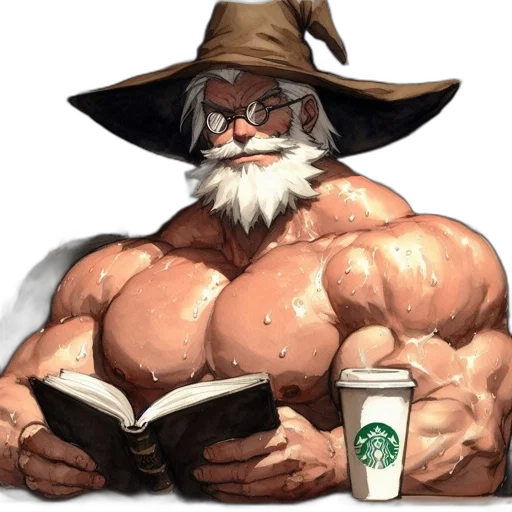 hat, staff, fantasy art, comic book art transparent PNG cut-out