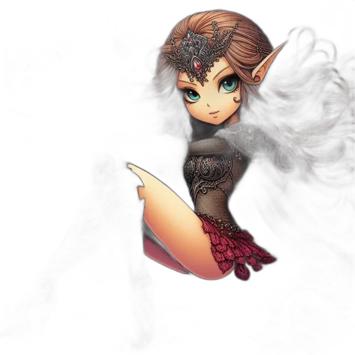 dragon, staff, dress, fantasy art transparent PNG cut-out