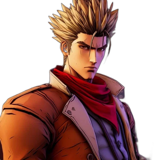 jacket, staff, face, concept art transparent PNG cut-out