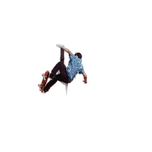 umbrella, creature, pixel art, skateboarder transparent PNG cut-out