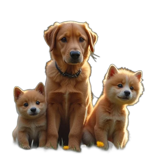 staff, animal, oil painting, photorealistic transparent PNG cut-out