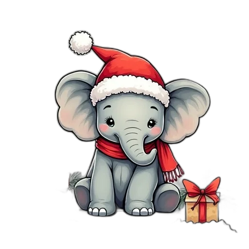mama, elephant, holiday, caroling transparent PNG cut-out