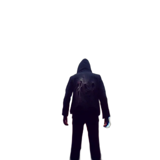 jacket, creature, staff, mask transparent PNG cut-out