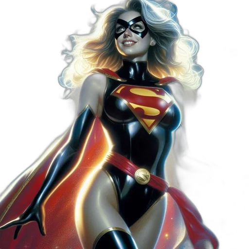 comic book art, concept art, supergirl, figure transparent PNG cut-out