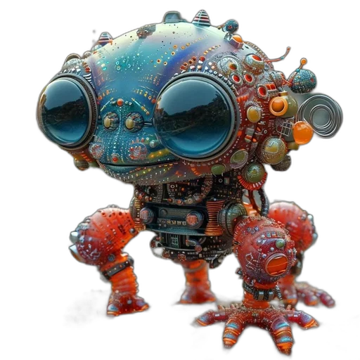 robot, creature, concept art, 3d render transparent PNG cut-out