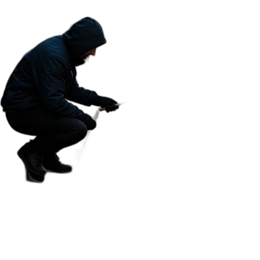 jacket, staff, weapon, mask transparent PNG cut-out