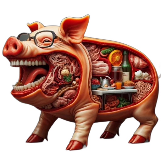 food, animal, concept art, photorealistic transparent PNG cut-out