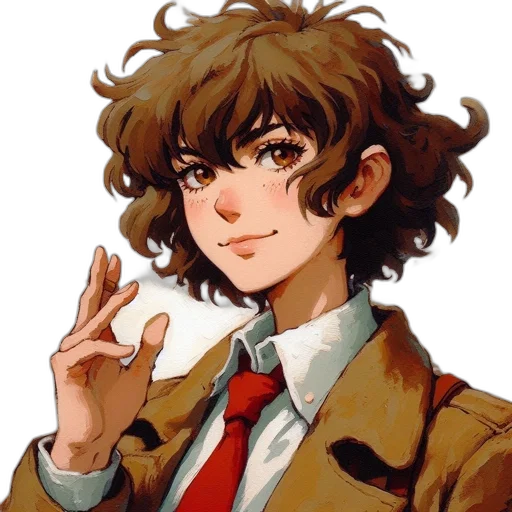 jacket, staff, face, weapon transparent PNG cut-out