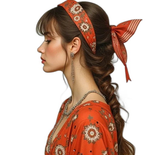 jewelry, hat, dress, hair transparent PNG cut-out