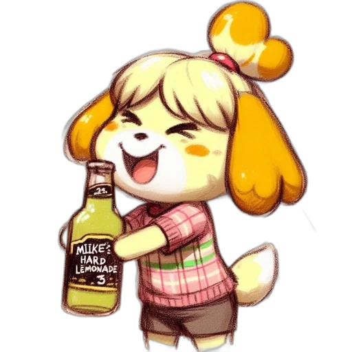 bottle, animal, pixel art, watercolor transparent PNG cut-out