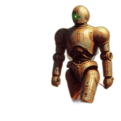 robot, weapon, concept art, 3d render transparent PNG cut-out