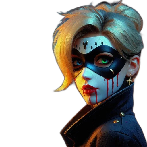 mask, face, comic book art, concept art transparent PNG cut-out