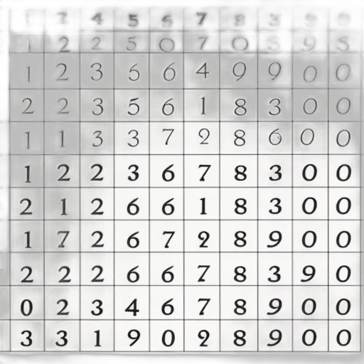 monochrome, grid, pattern, numbers transparent PNG cut-out