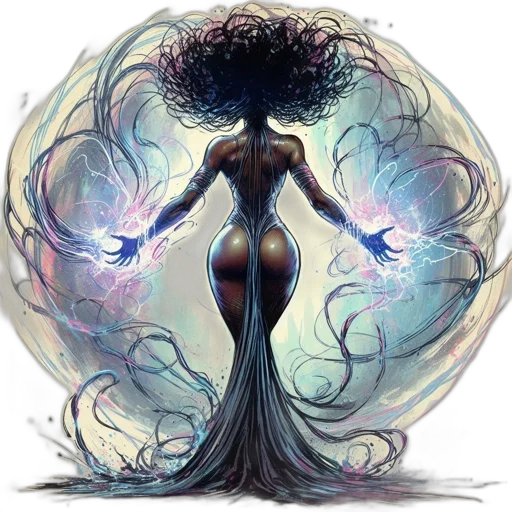 dress, fantasy art, concept art, comic book art transparent PNG cut-out