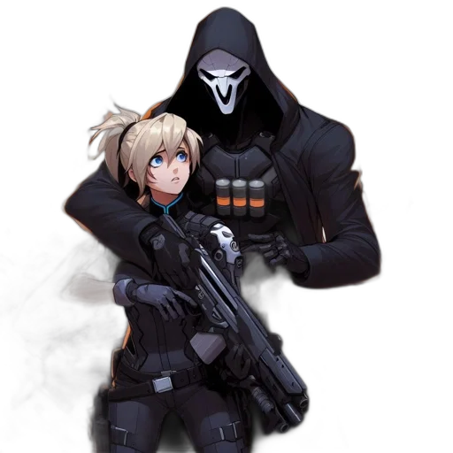 weapon, jacket, mask, concept art transparent PNG cut-out