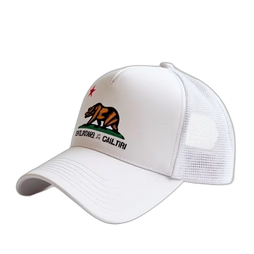 hat, 3d render, white, flag transparent PNG cut-out