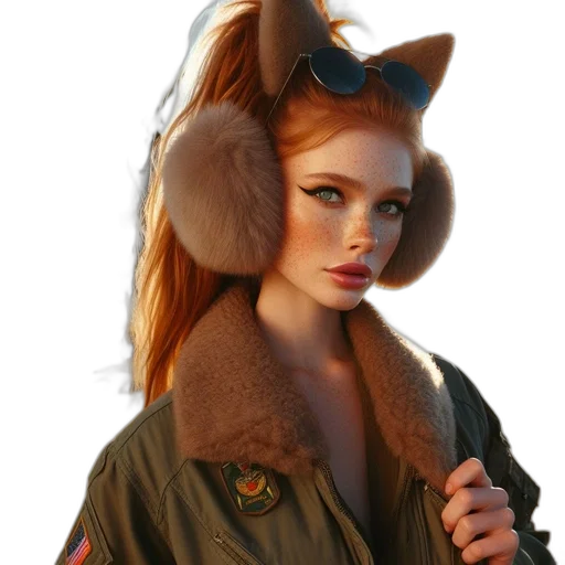 jacket, hat, staff, animal transparent PNG cut-out