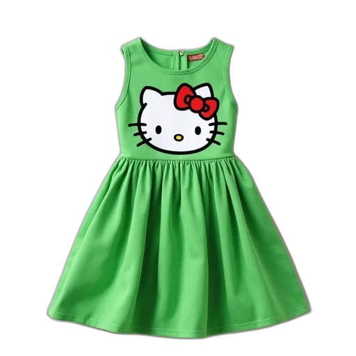 dress, 3d render, green, kids transparent PNG cut-out