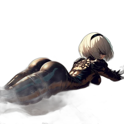 weapon, robot, hair, creature transparent PNG cut-out