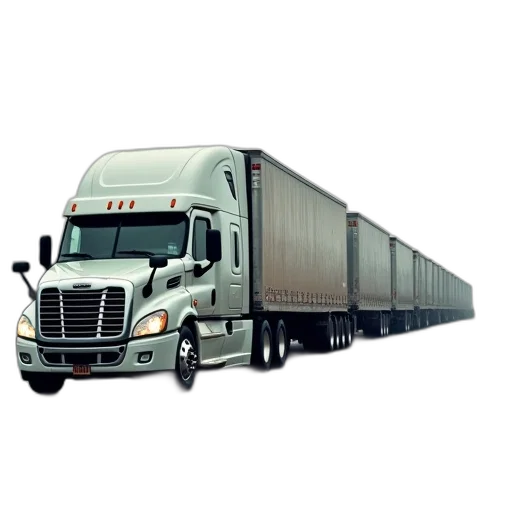 photorealistic, truck, many, trailer transparent PNG cut-out