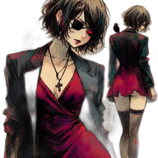 dress, jacket, mask, concept art transparent PNG cut-out