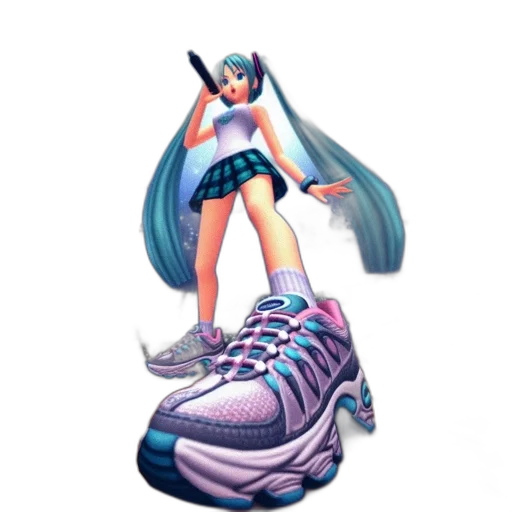 shoes, weapon, vaporwave, concept art transparent PNG cut-out