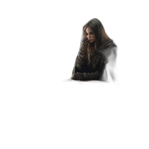 hair, jacket, face, creature transparent PNG cut-out