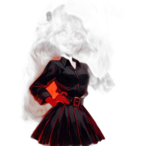 dress, jacket, hair, mask transparent PNG cut-out
