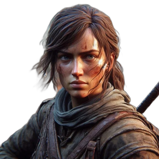 face, weapon, staff, jacket transparent PNG cut-out