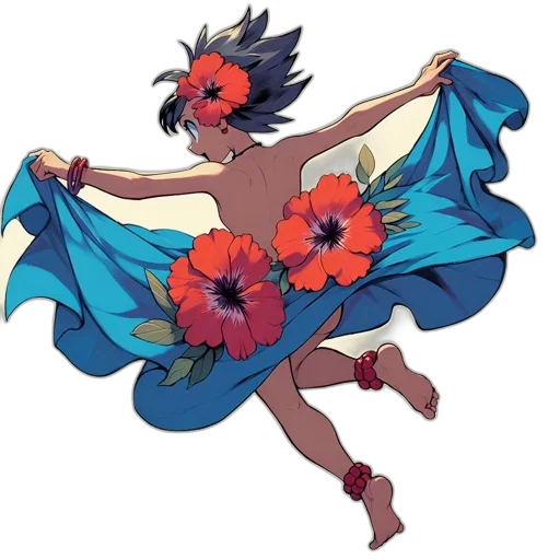flower, dress, crown, creature transparent PNG cut-out