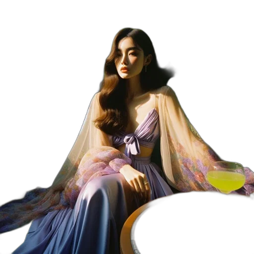 dress, jewelry, crown, oil painting transparent PNG cut-out