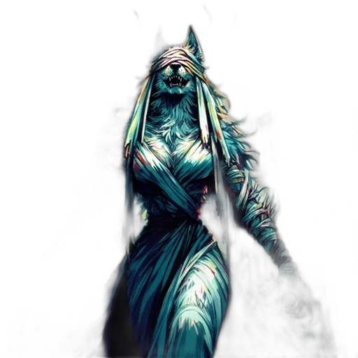dress, staff, dragon, creature transparent PNG cut-out