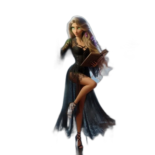 dress, staff, concept art, fantasy art transparent PNG cut-out