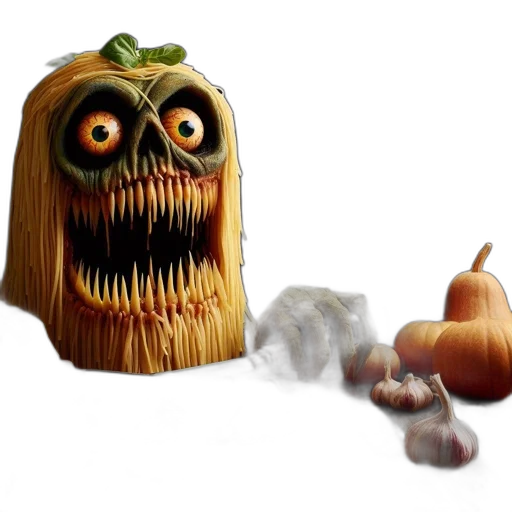 food, mask, creature, 3d render transparent PNG cut-out