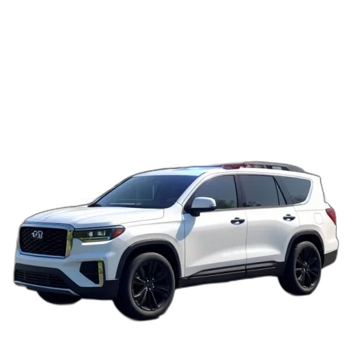 car, 3d render, white, suv transparent PNG cut-out