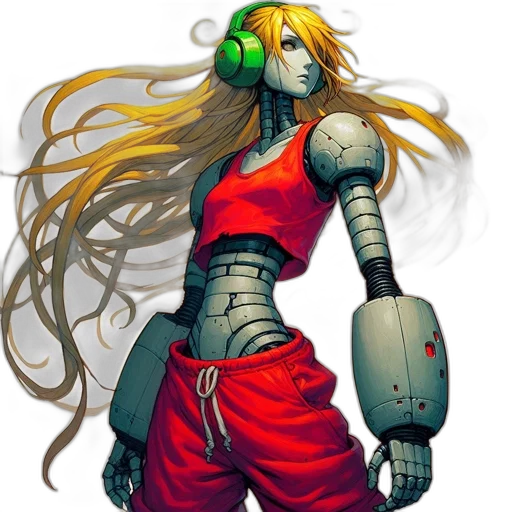 robot, concept art, comic book art, cyberpunk transparent PNG cut-out